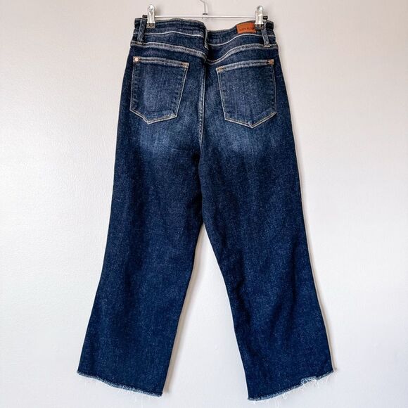 Judy Blue Dark Wash Wide Leg Crop Jean Size 7/28 - Picture 4 of 9